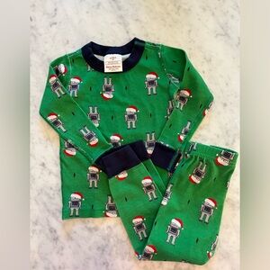 Hanna Andersson Toddler Boys Christmas Robot Organic Cotton Pajamas 3T